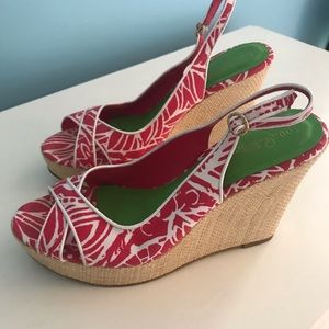 Lilly Pulitzer wedges. Sz 8.5